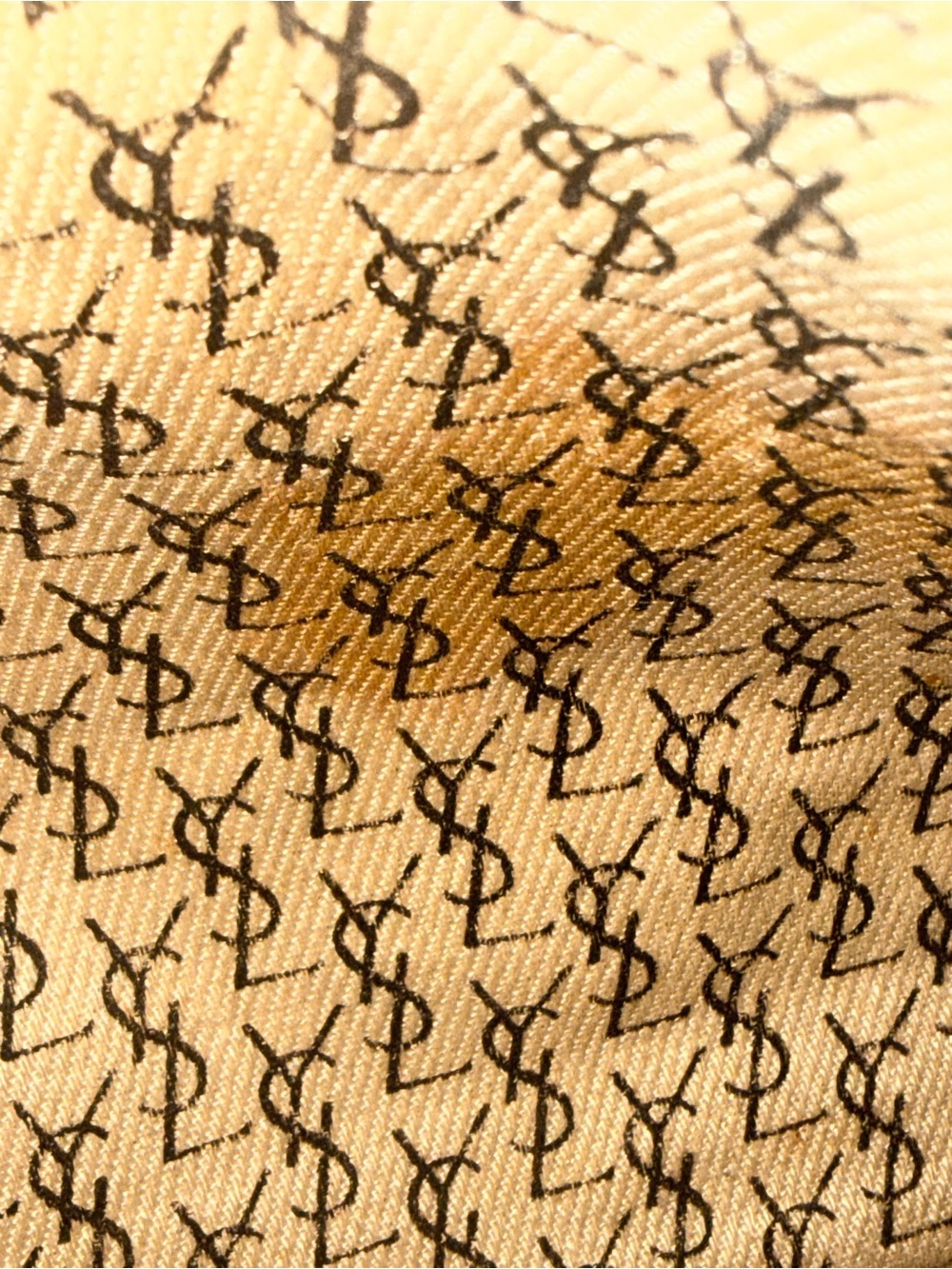 Vintage YSL Yves Saint Laurent Giraffe Print Taupe Gray Canvas Clutch Pouch - Picture 15 of 16